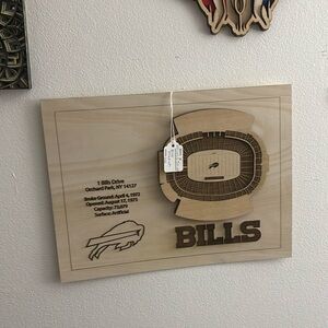 Handmade Buffalo Bills stadium.This is made Basswood, it has a sawtooth hangers